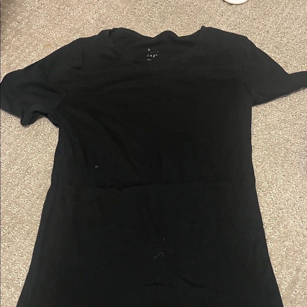 A New Day Stretch Black Women's Short Sleeve Fitted Top Size S